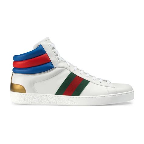 gucci white sneakers with pearls|Gucci ace high top sneakers.